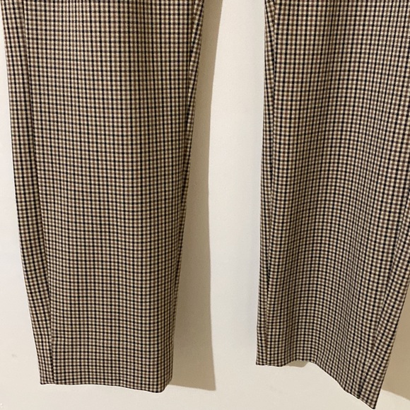 Denver Hayes Brown Black Cream Houndstooth Print Trouser Pants Women Size 10x27 - Picture 7 of 12